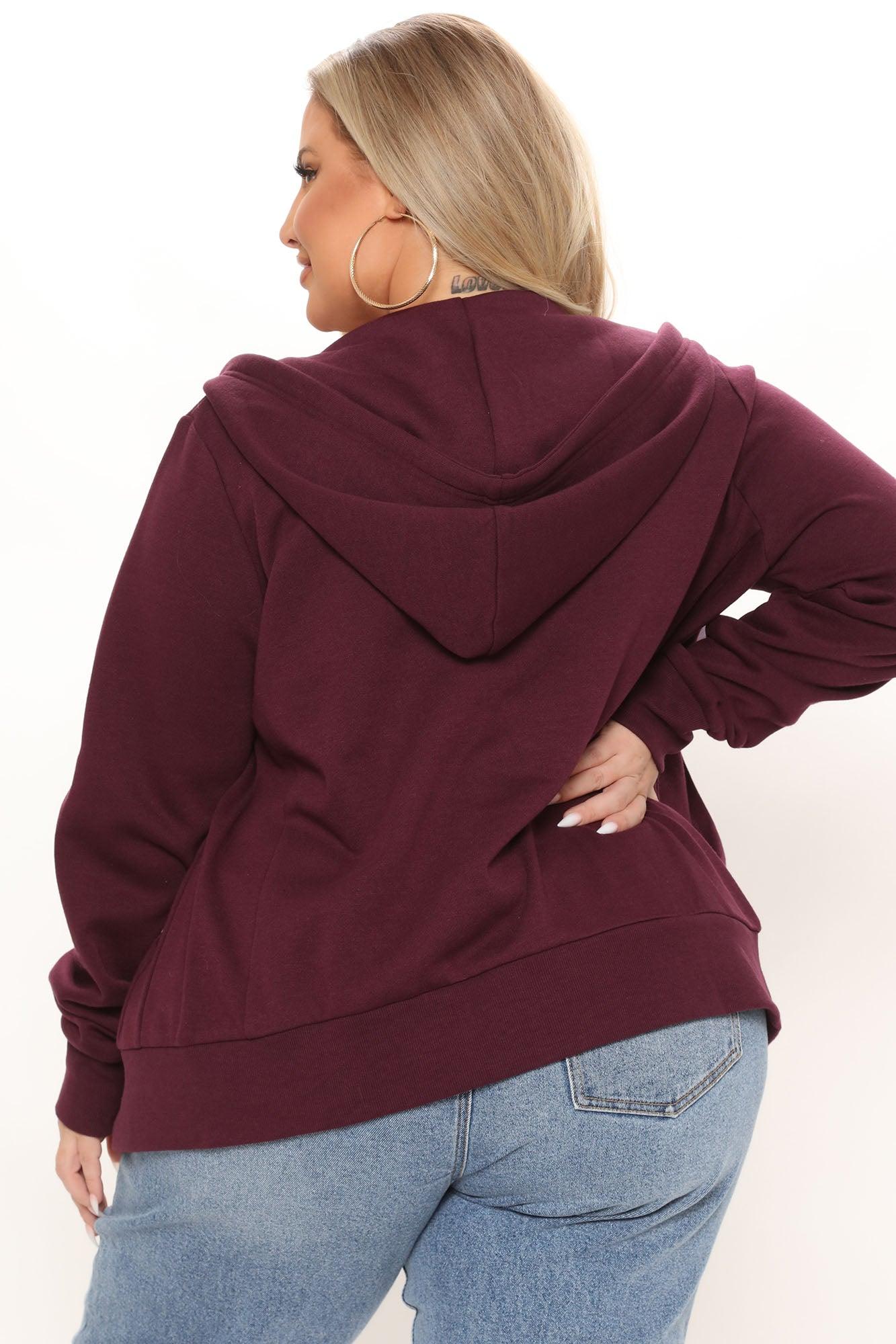 Relaxed Vibe Zip Up Jacket - Plum Product Image