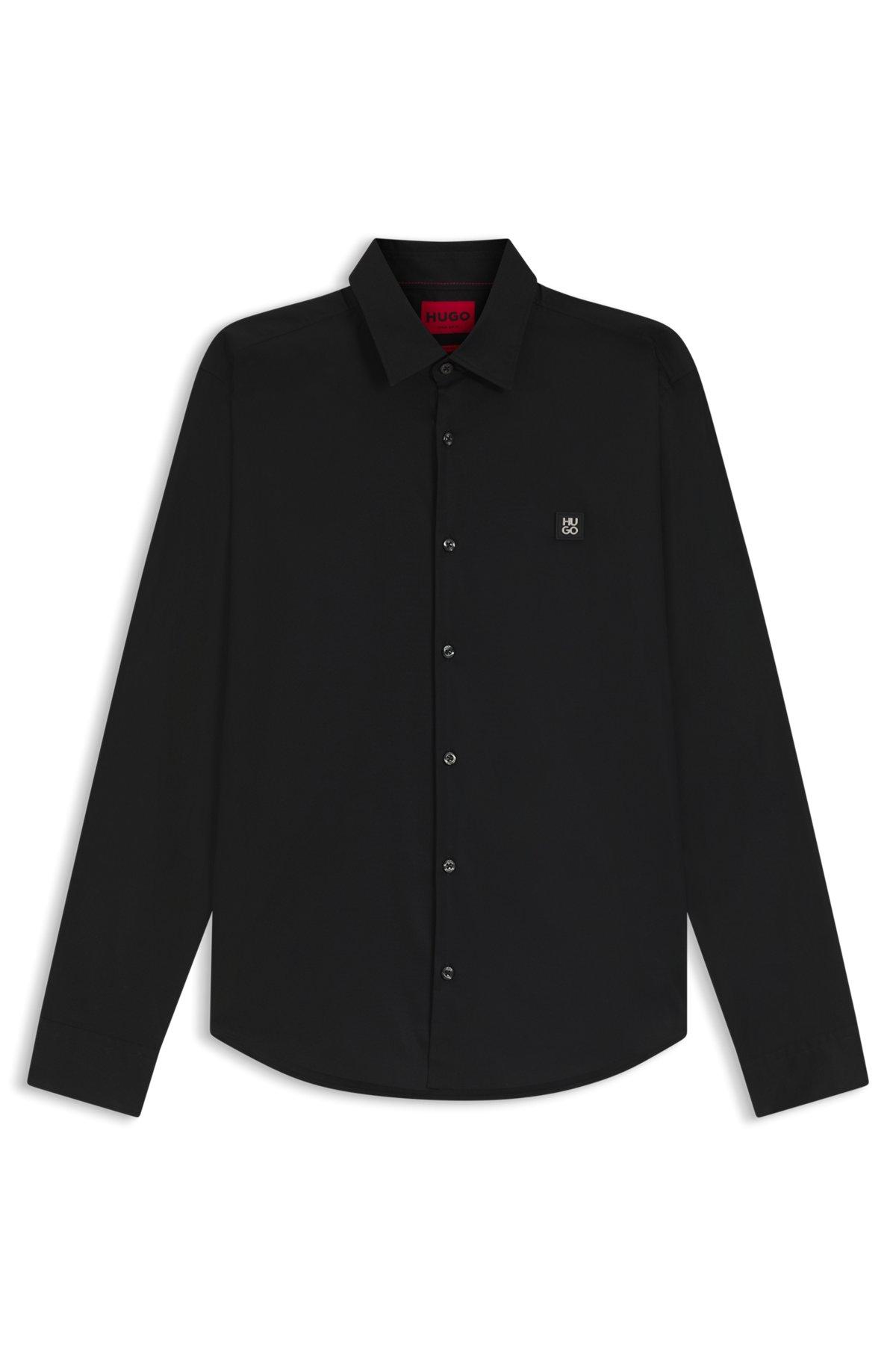 Slim-fit shirt in stretch-cotton canvas Product Image