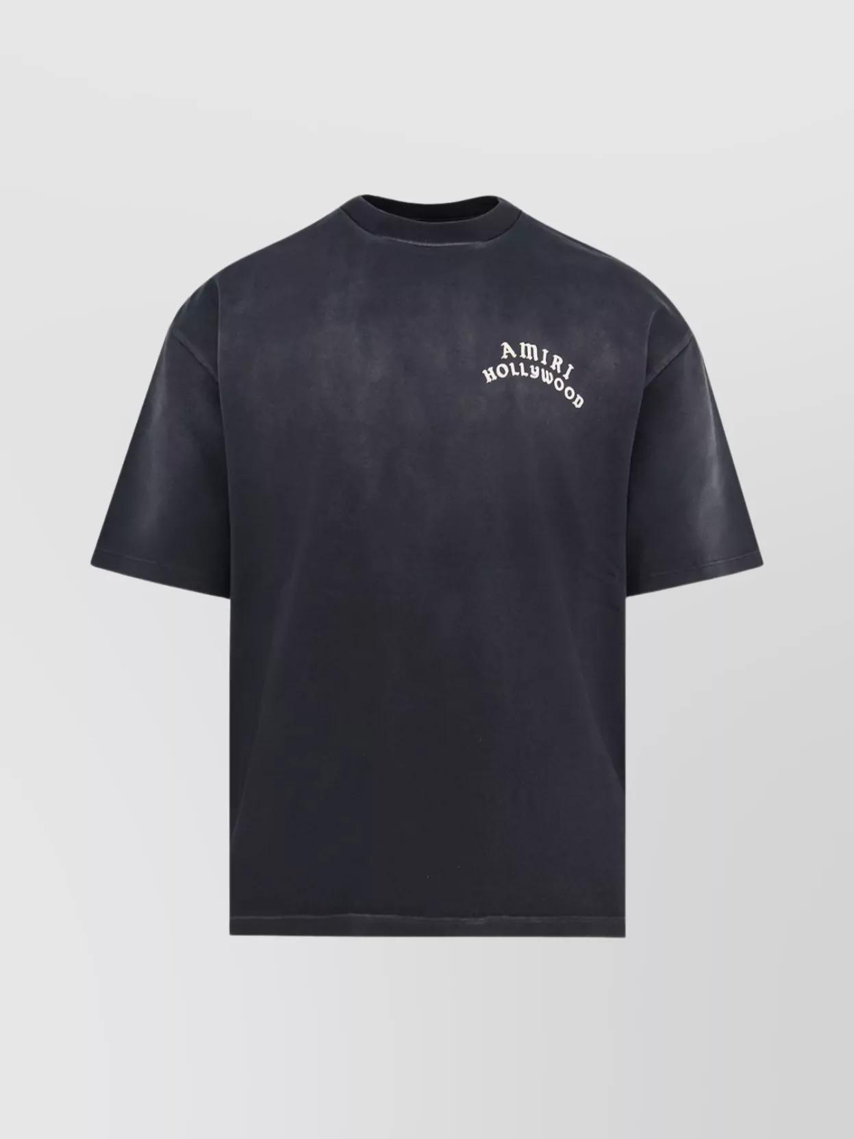 AMIRI Black Crewneck T-shirt With Logo Lettering On Front And Rear Product Image