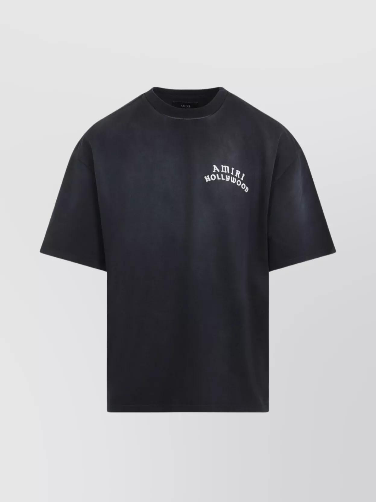 AMIRI Black Crewneck T-shirt With Logo Lettering On Front And Rear Product Image