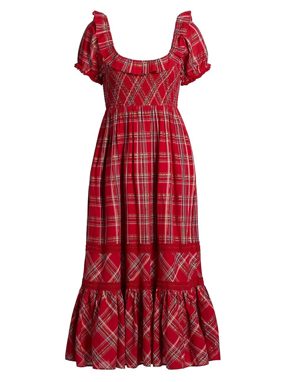Womens London Tartan Gerania Midi-Dress Product Image