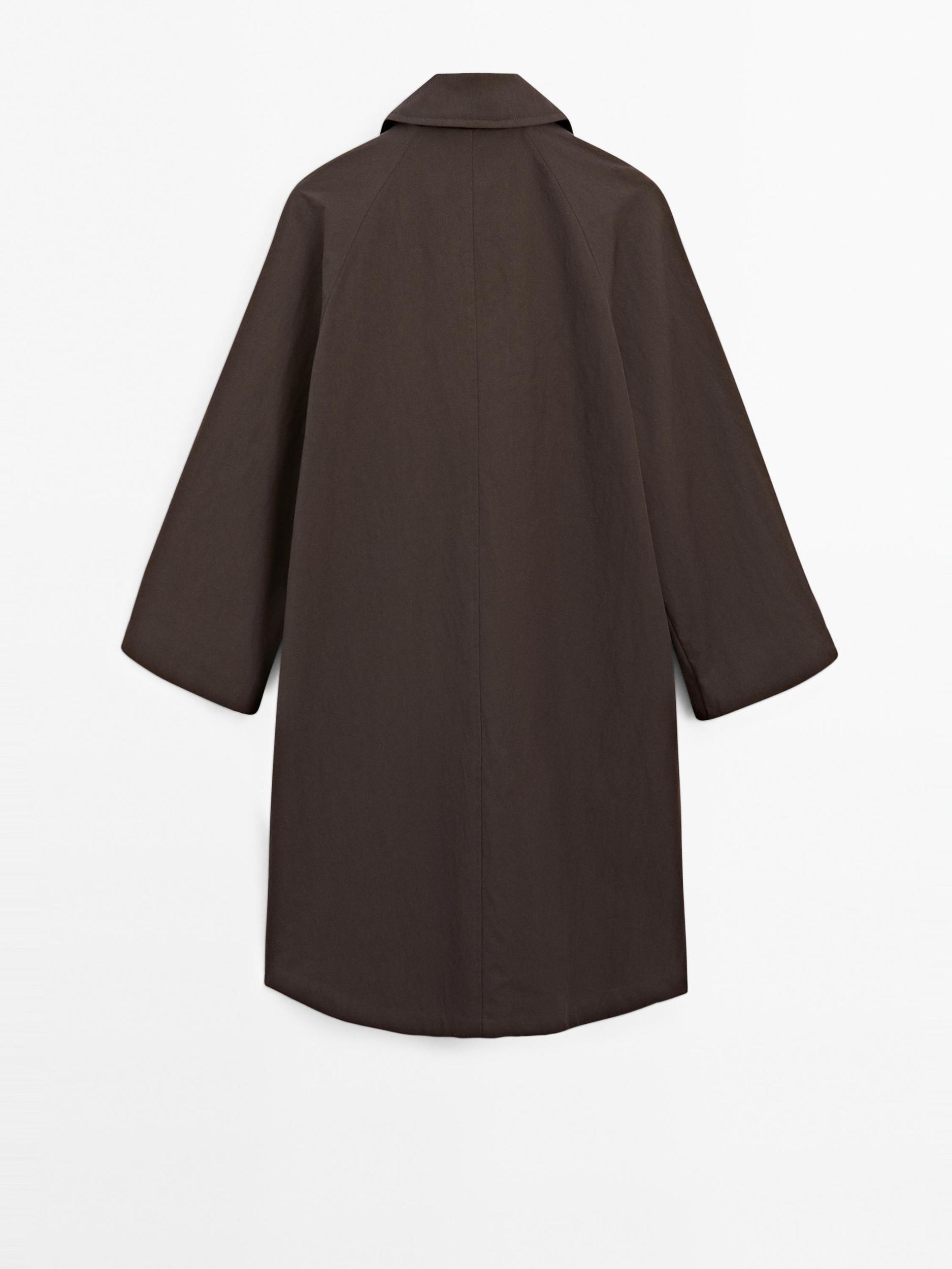 Cotton blend trench coat with corduroy detail Product Image