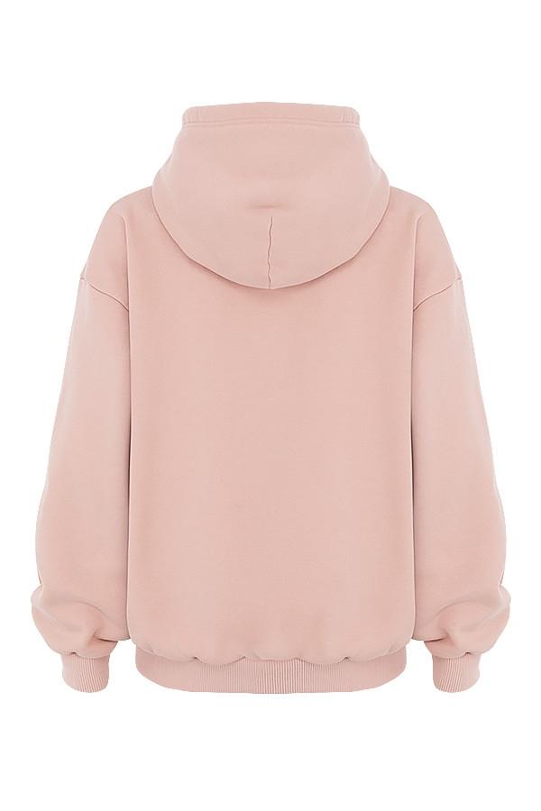 Storm  blush cotton fleece-back zip through hoodie Product Image