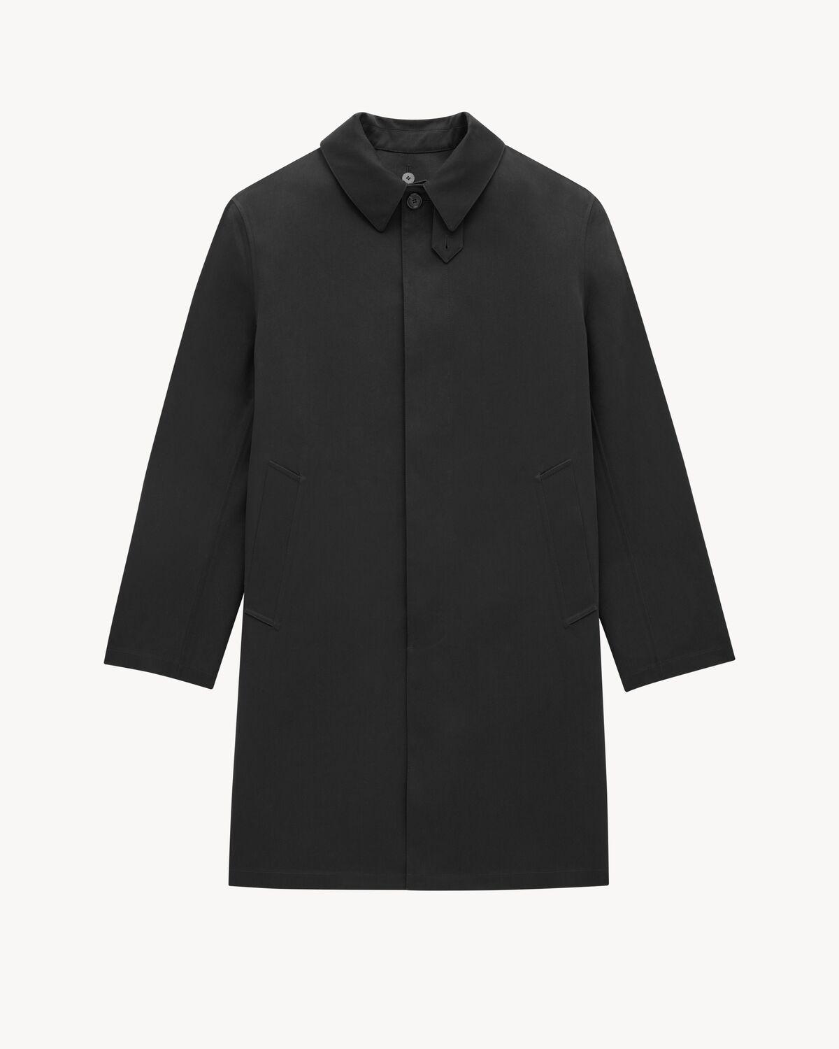 shearling-lined mac coat in nylon serge Product Image