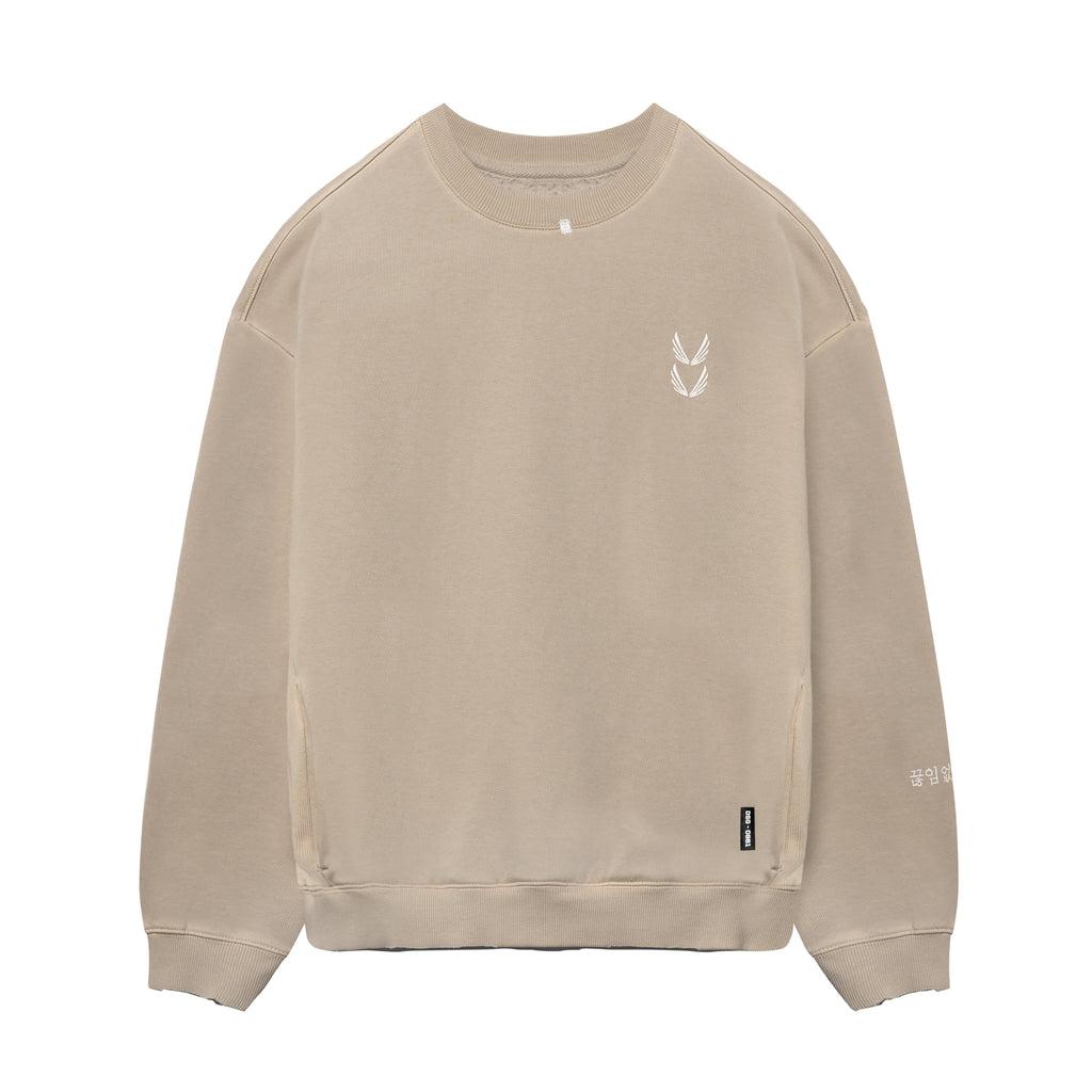 0861. Tech Essential™ Distressed Crewneck - Faded Chai Product Image