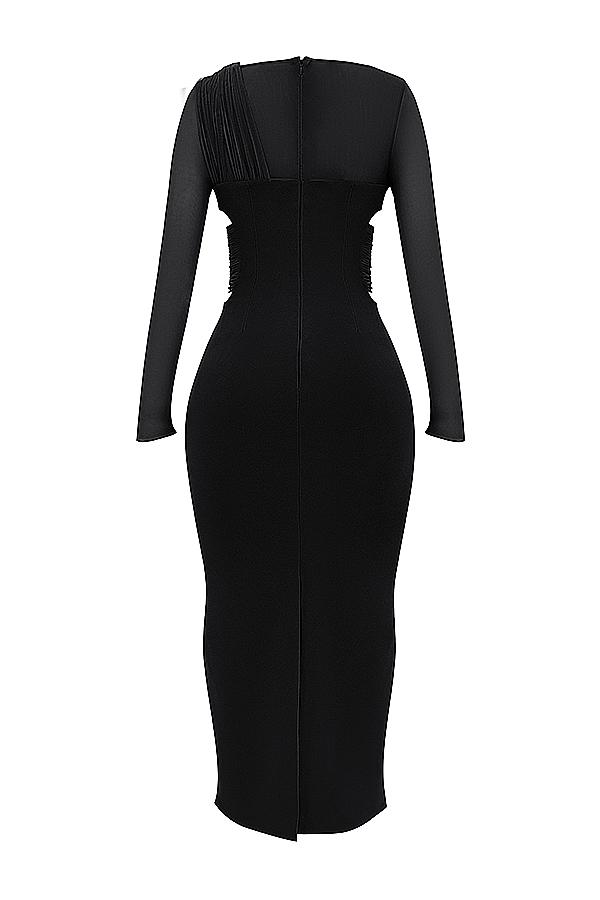 Zahra  black plunge maxi dress Product Image