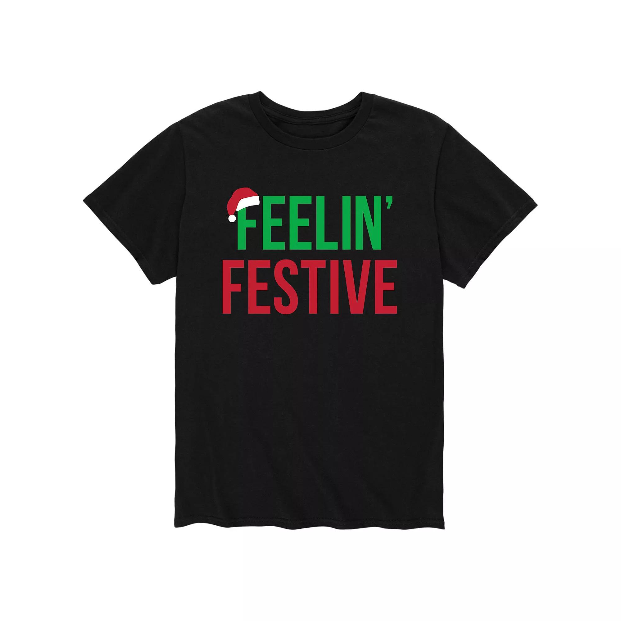 Big & Tall Feelin' Festive Graphic Tee, Men's,  Product Image