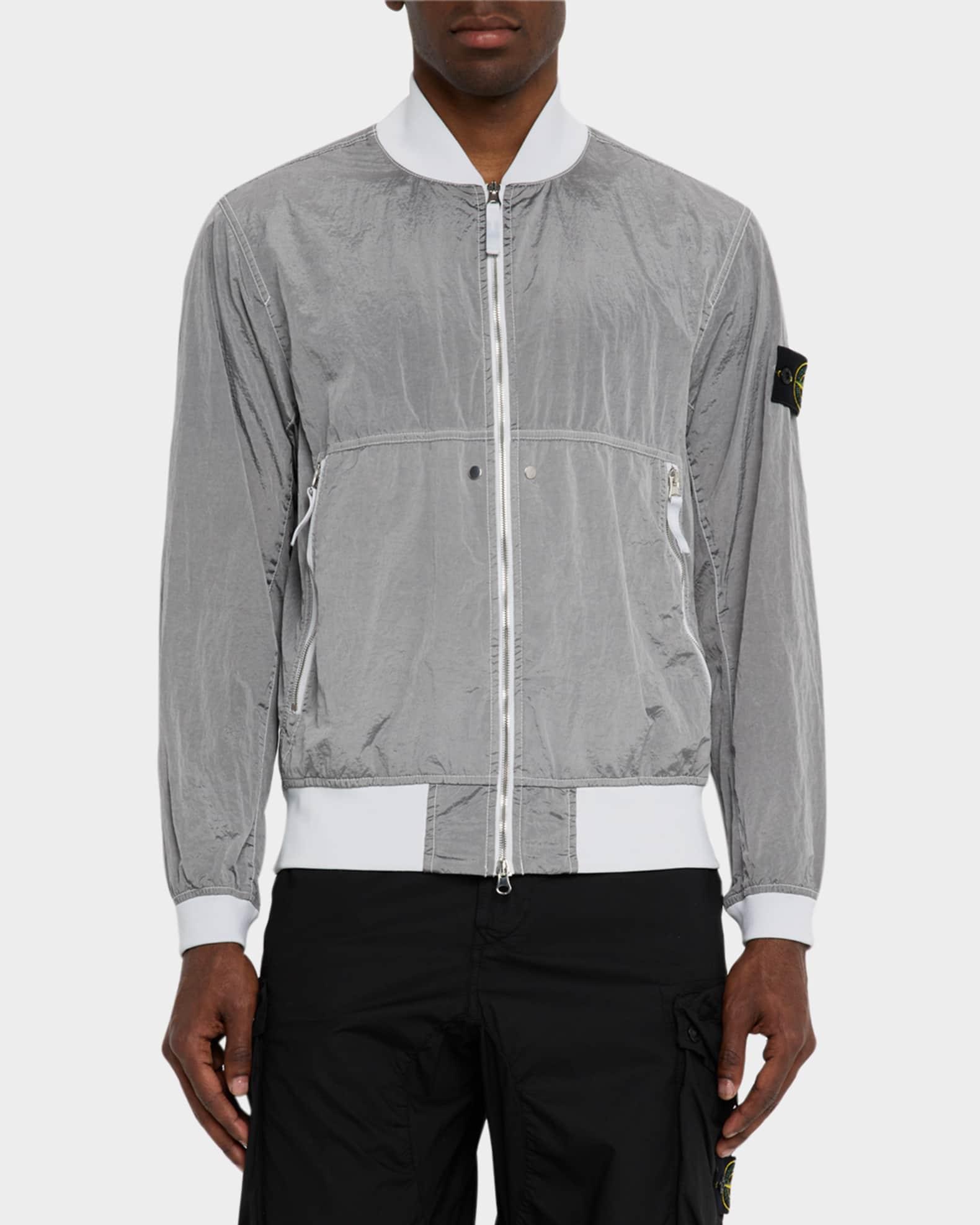 Men's Metallic Nylon Bomber Jacket Product Image