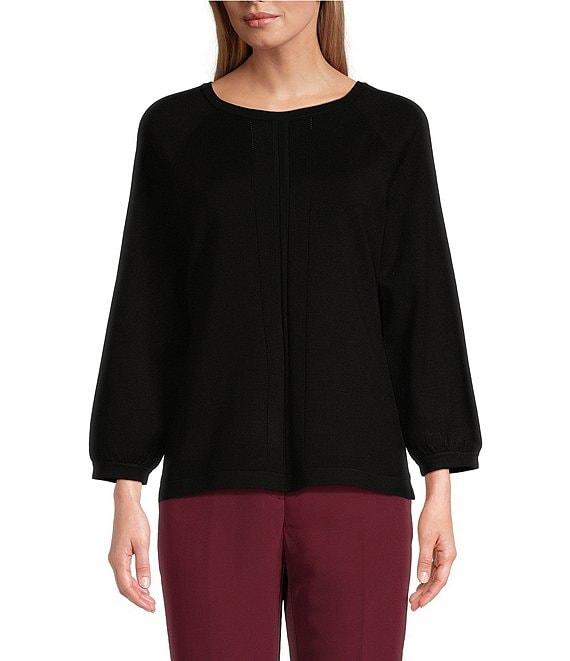 Investments 3/4 Balloon Sleeve Crew Neck Sweater Product Image
