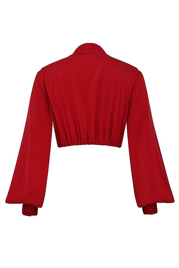 Laraine  cherry silk blouson top - sale Product Image