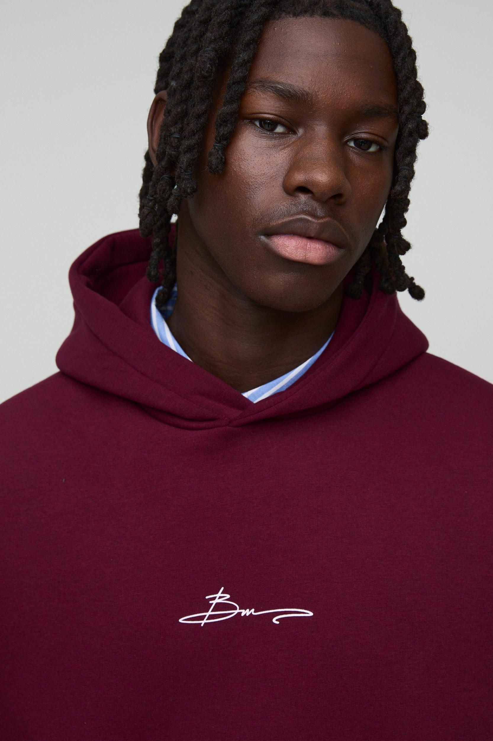 Oversized Boxy Man Print Hoodie | boohooMAN USA Product Image