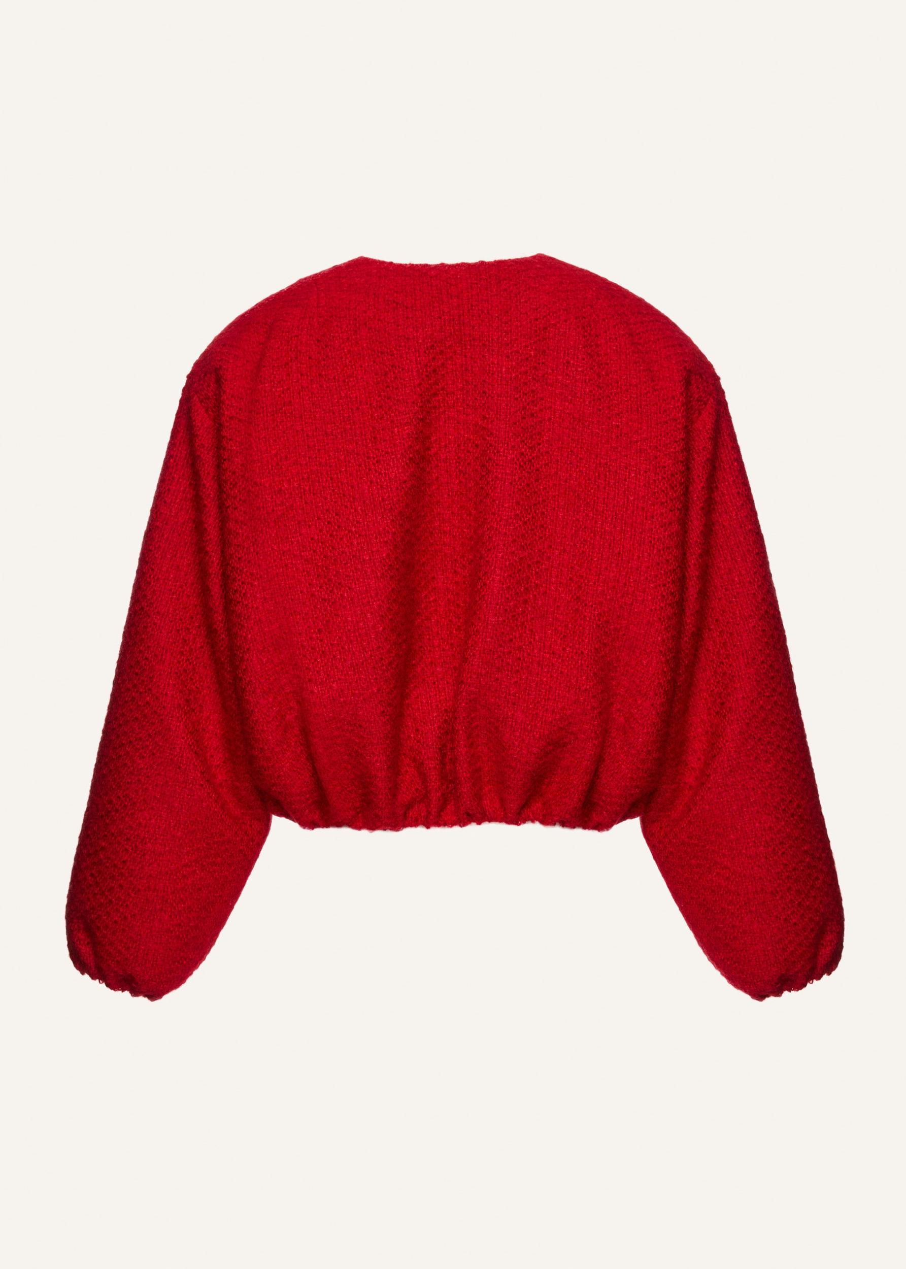 Wool bomber jacket in red Product Image