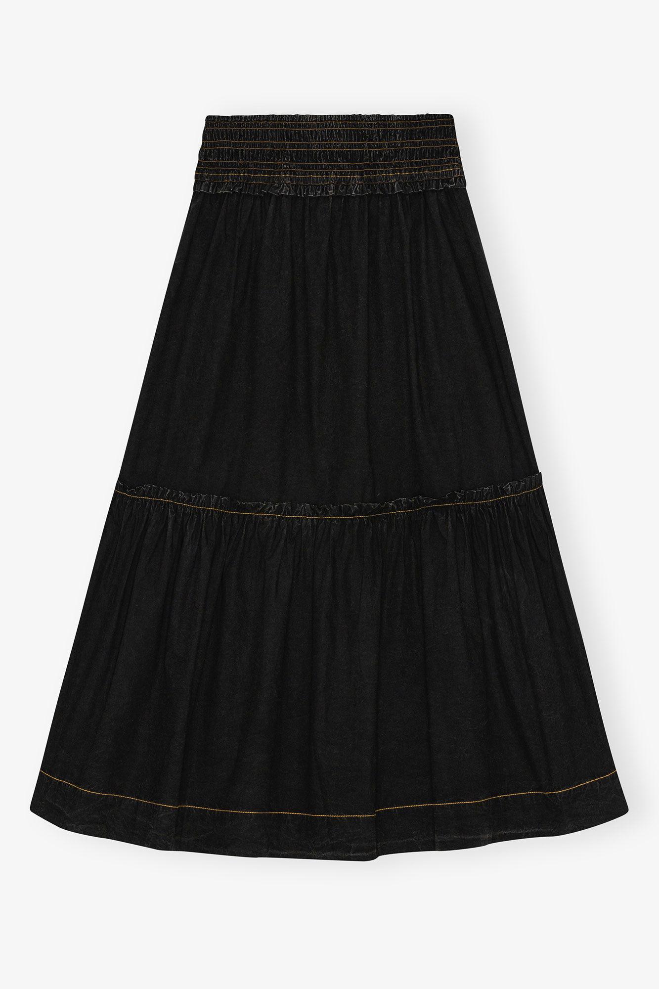 Black Washed Smock Skirt Product Image