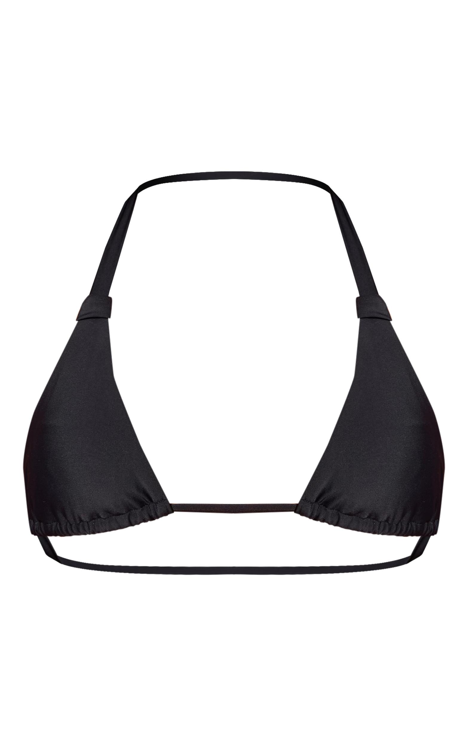Black Thick Strap Micro Triangle Bikini Top Product Image