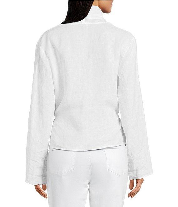Eileen Fisher Organic Handkerchief Linen Shawl Collar Long Sleeve Jacket Product Image