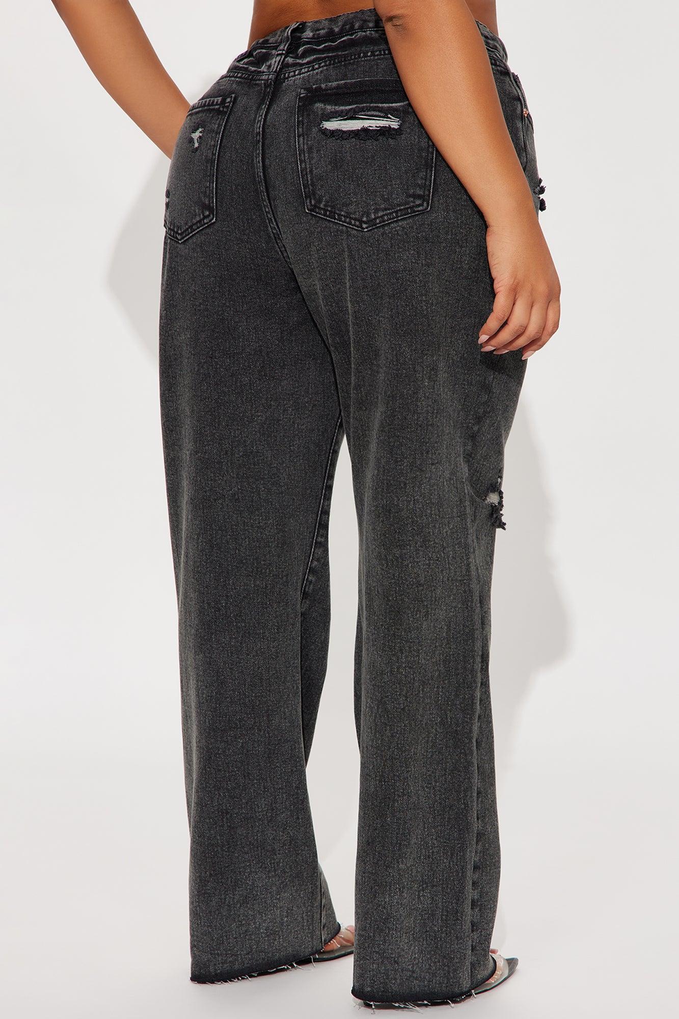 Topanga 90's Ripped Straight Leg Jeans - Black Wash Female Product Image