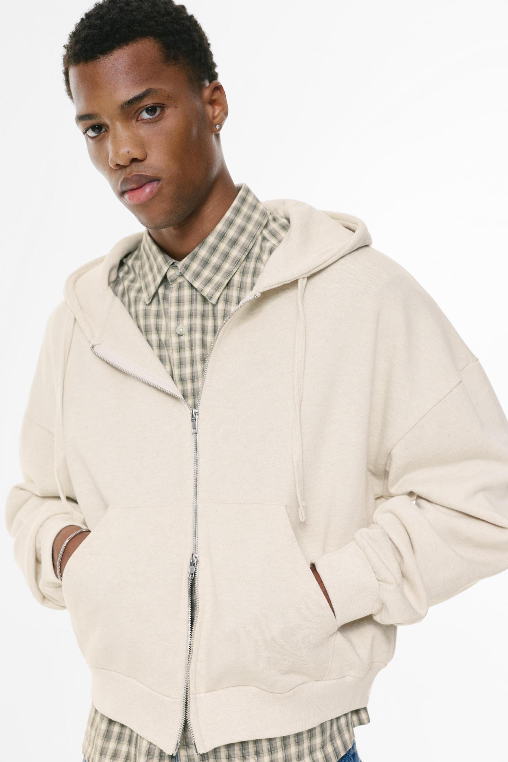 Cropped zip-up hoodie Product Image