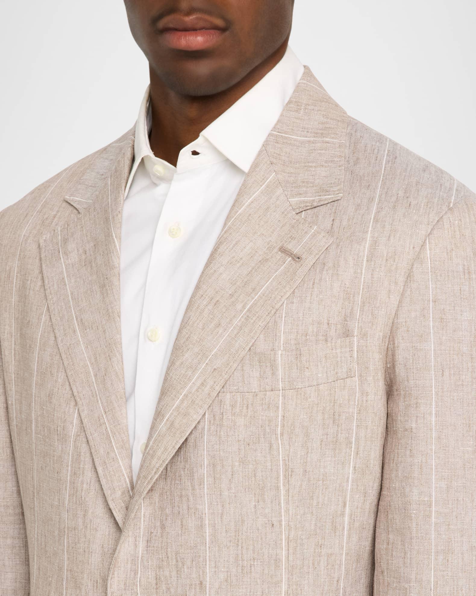 Men's Linen Stripe Single-Breasted Sport Coat Product Image
