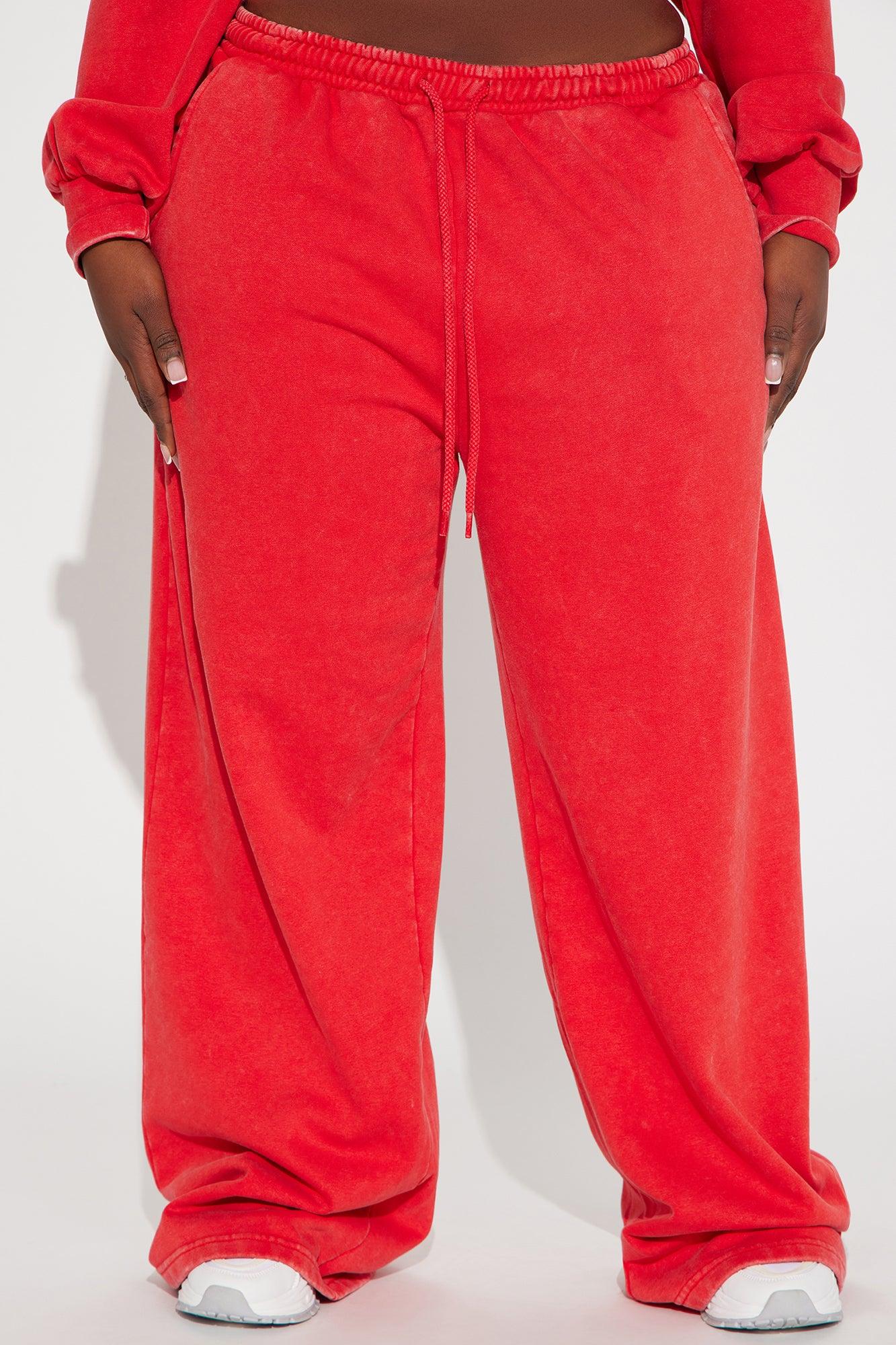 Rested Lounge Wide Leg Jogger - Red Product Image