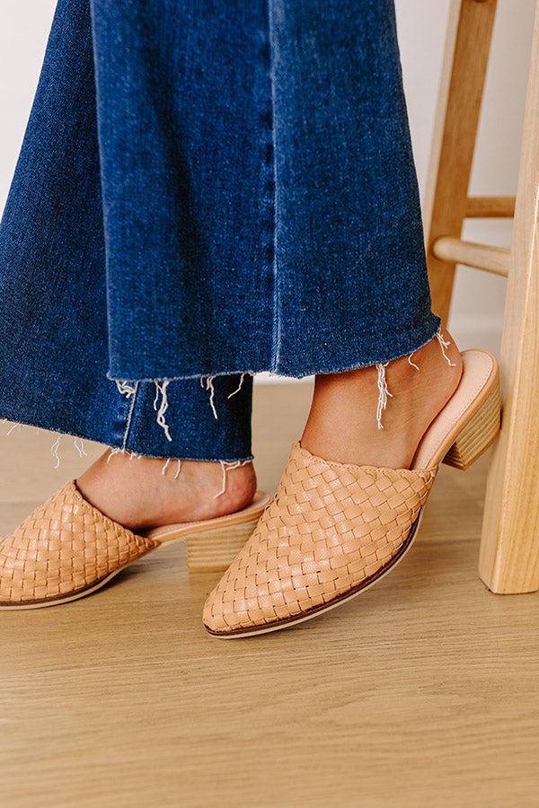 The Emilia Woven Leather Mule in Natural Product Image