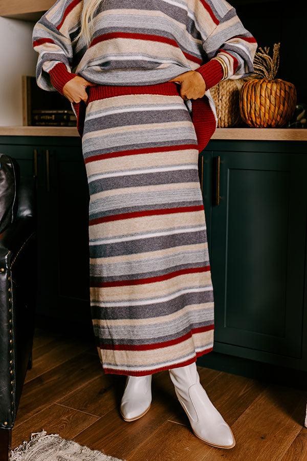 Mulled Wine Stripe Sweater Skirt Curves Product Image