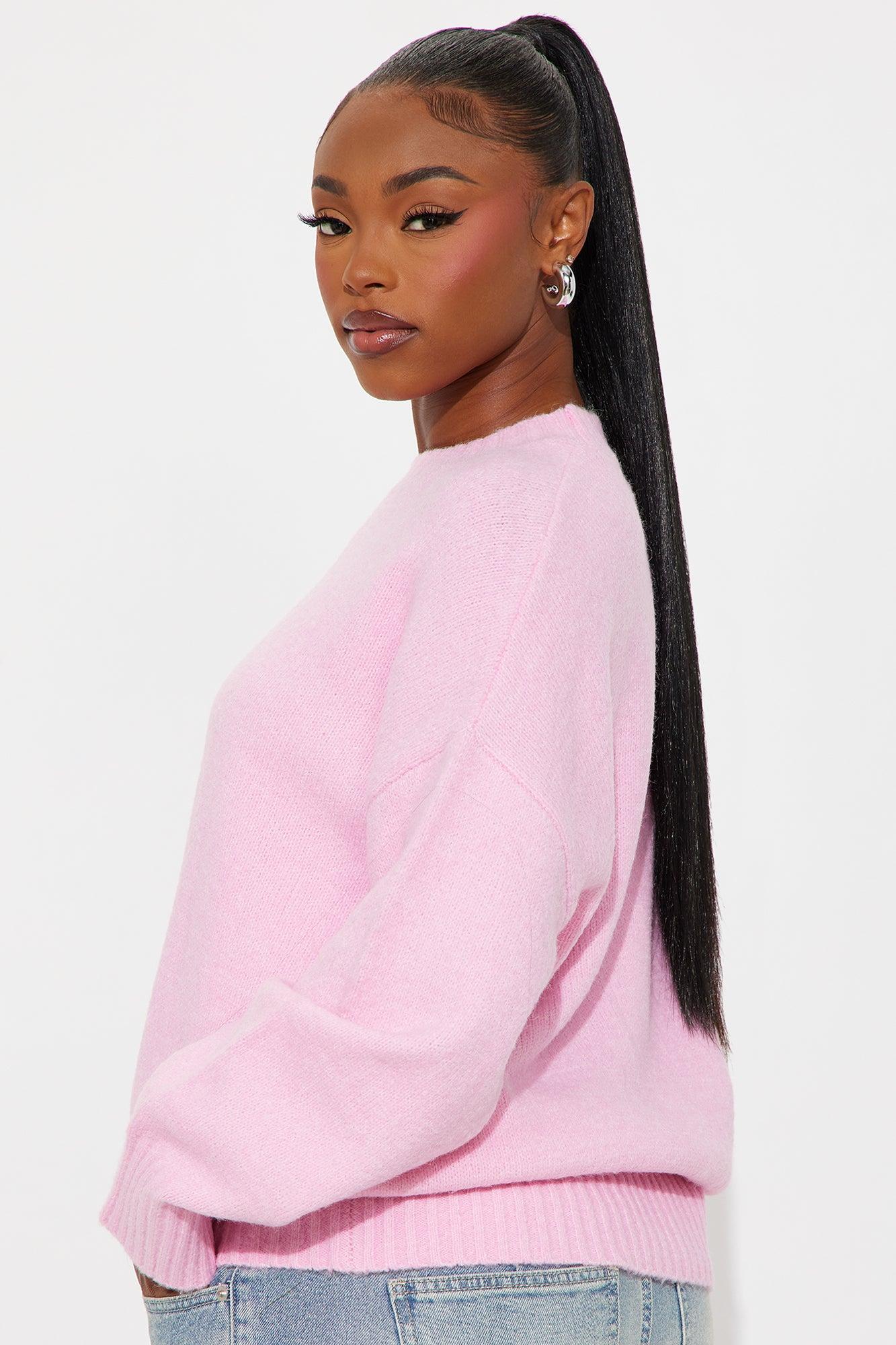 On Wednesdays Pullover Sweater - Pink Female Product Image