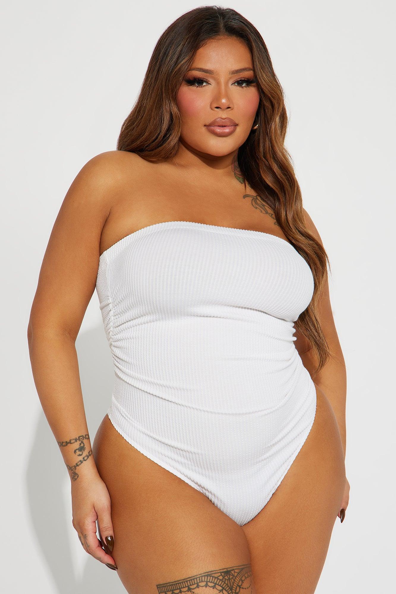 Rylin Ribbed Bodysuit - Ivory Product Image