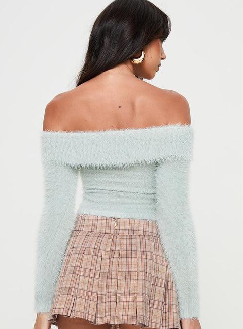 Coecoe Off The Shoulder Sweater Grey Product Image