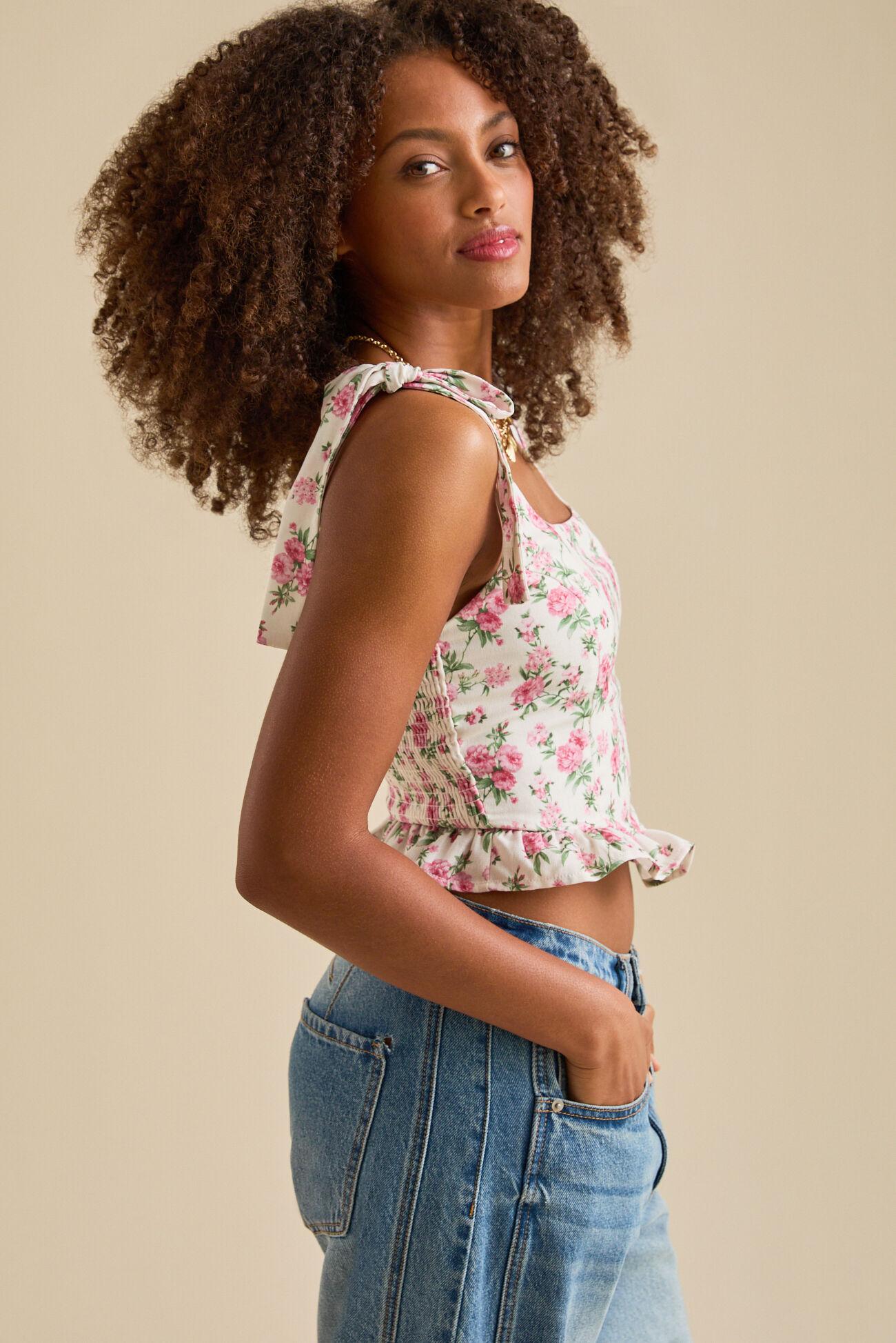 Ashlin Floral Corset Peplum Top Product Image