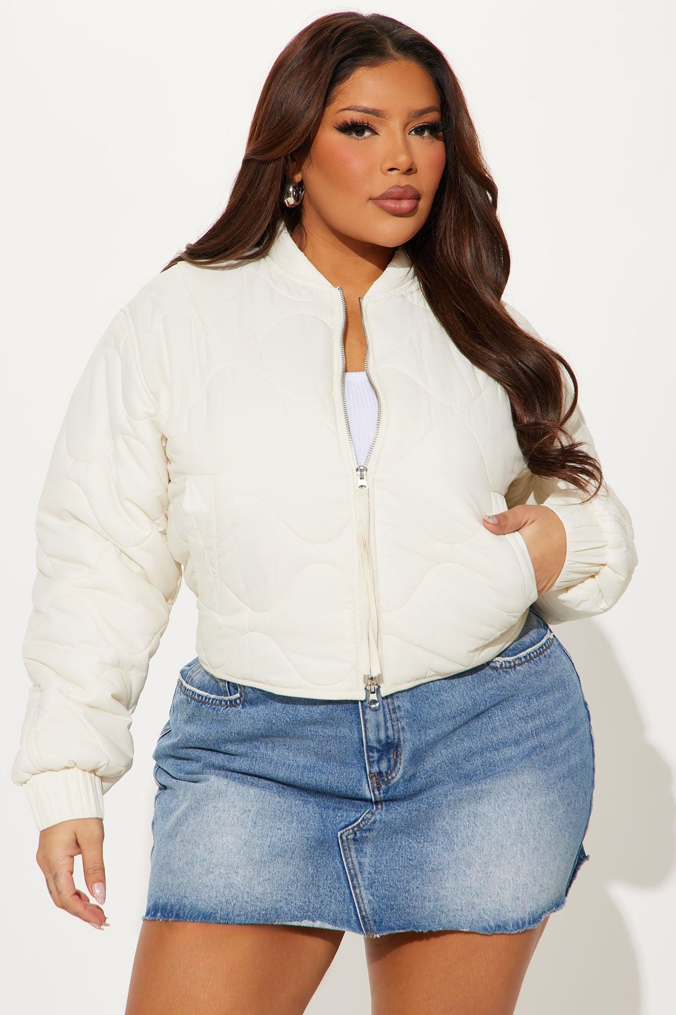 Up In The Lifts Lightweight Quilted Jacket - Cream Female Product Image