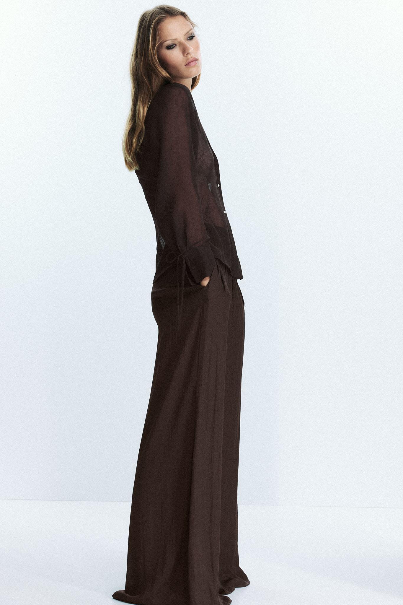 SEMI-SHEER SHIRT WITH TIES Product Image