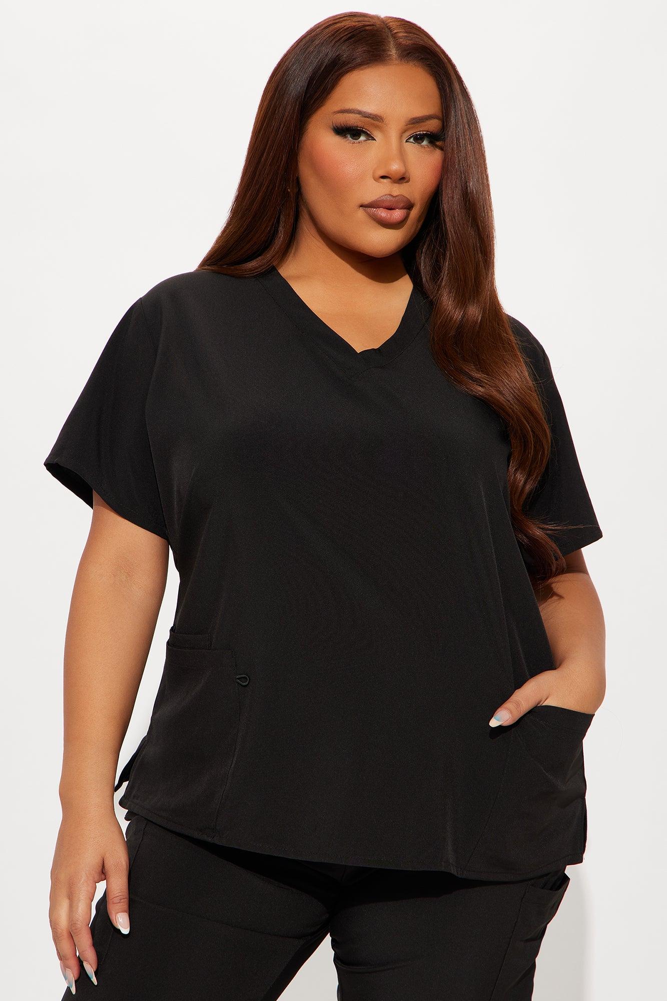 Always Ready 4 Way Stretch Scrub Uniform Pant Set - Black Female Product Image