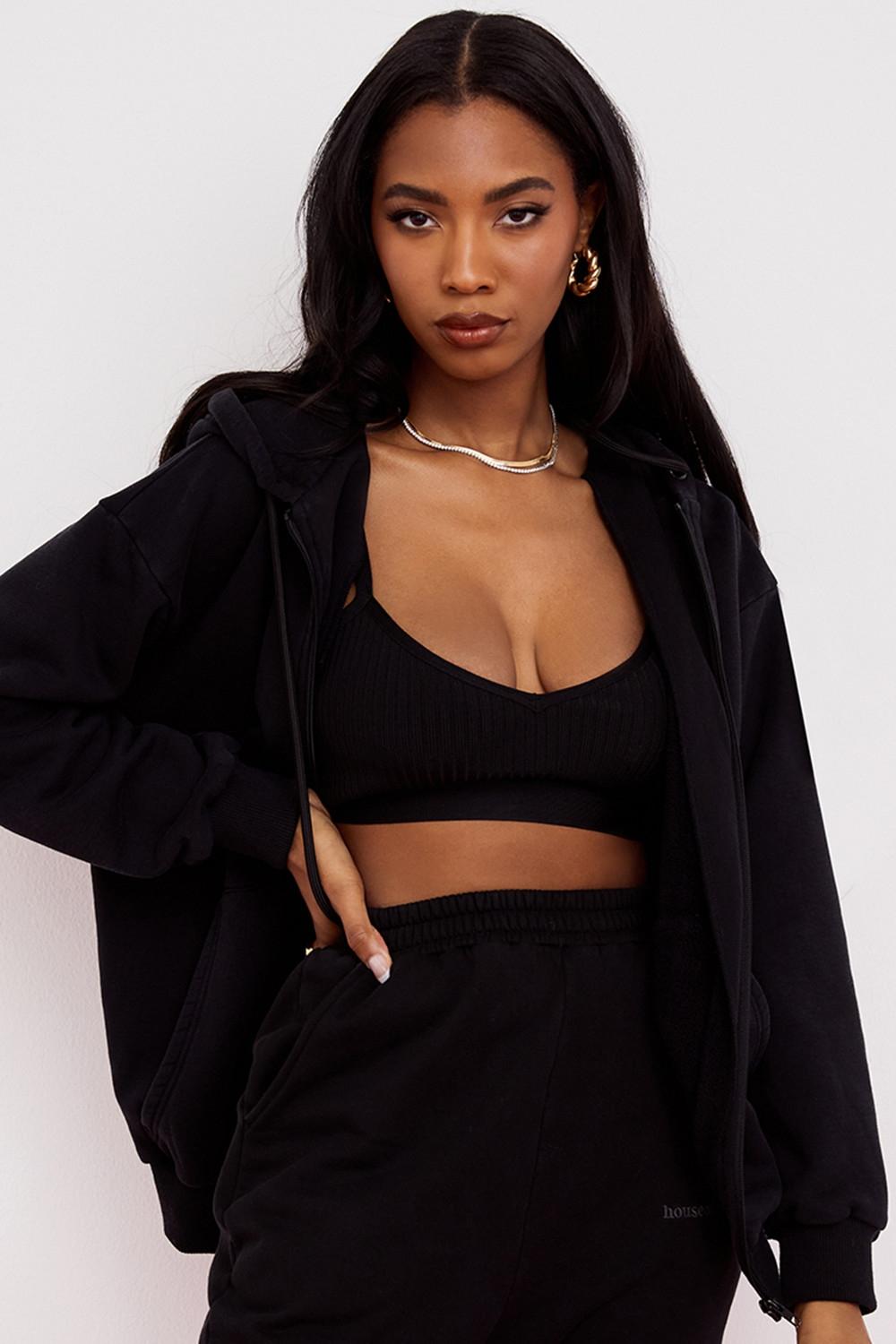 Storm  ink cotton fleece-back zip through hoodie Product Image