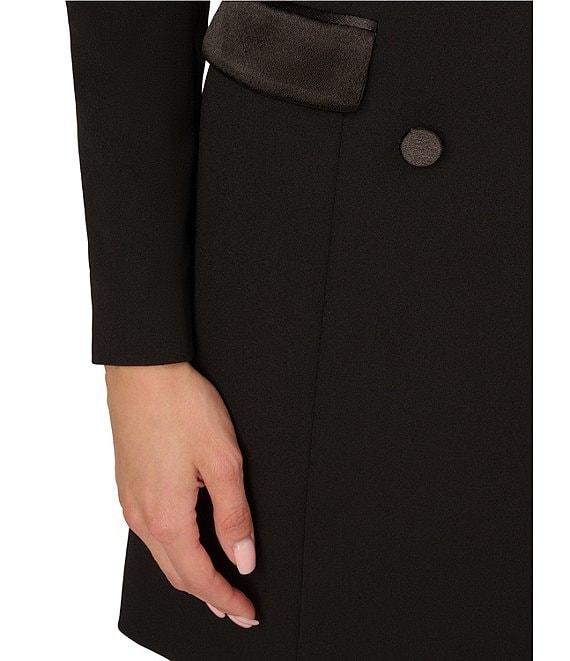 Adrianna by Adrianna Papell Crepe Wide V-Neck Long Sleeve Blazer Mini Dress Product Image