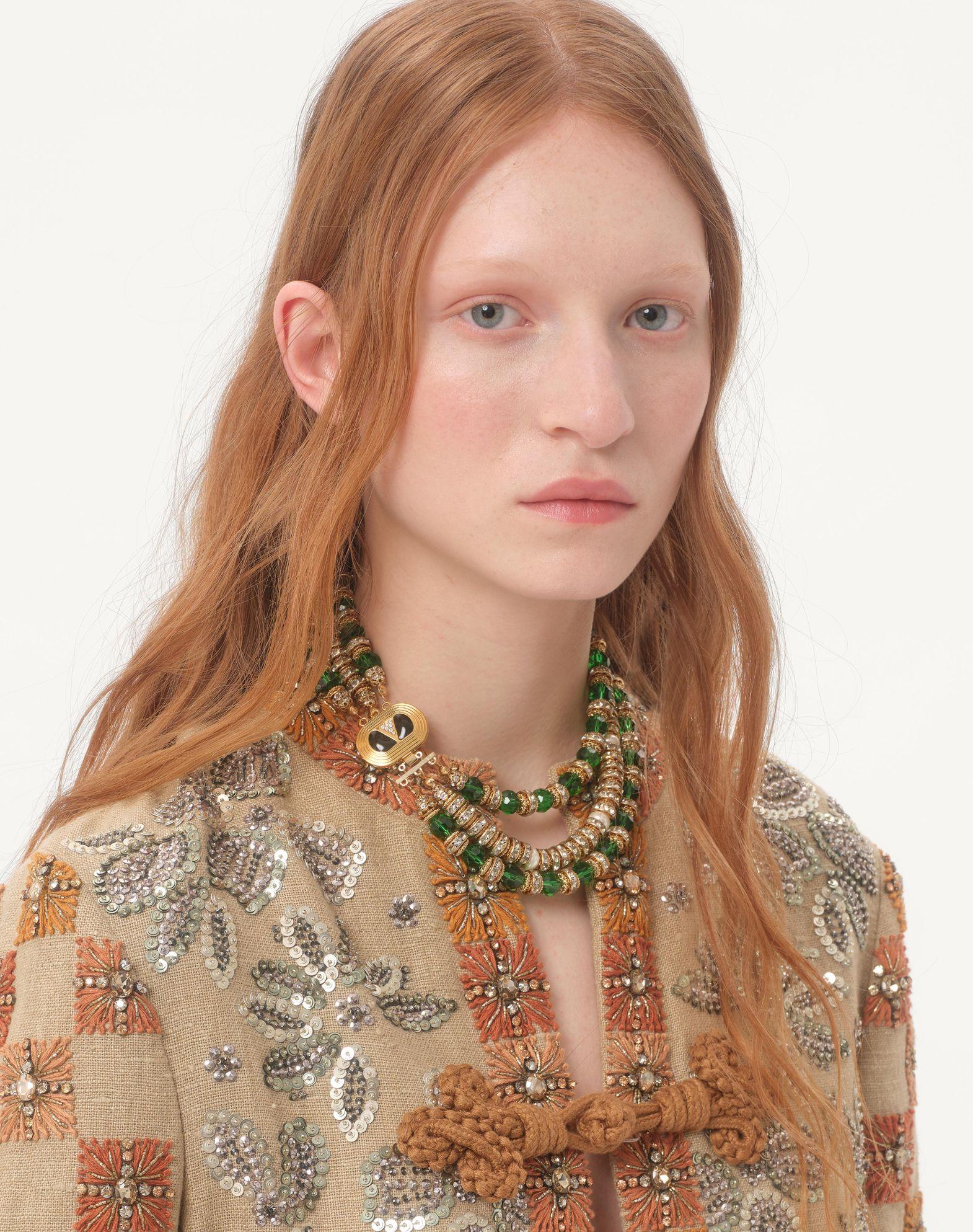 Coeur Royal Necklace In Metal, Enamel, Briole Glass, Pearls And Crystals  Product Image