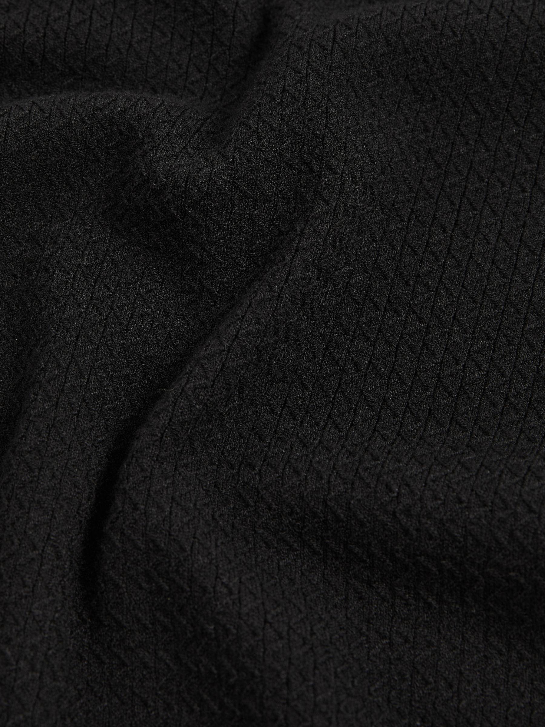 Open-Collar Knit Polo Shirt in Black Product Image