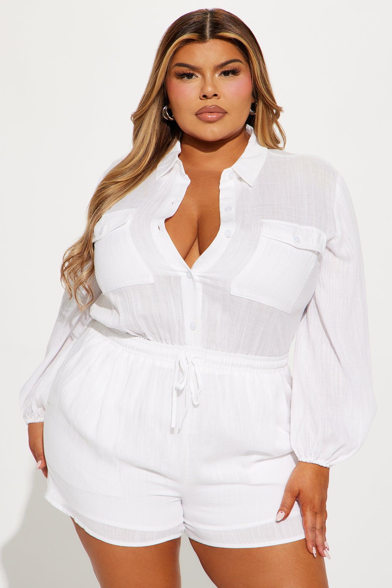 Hamptons Linen Romper - White Product Image