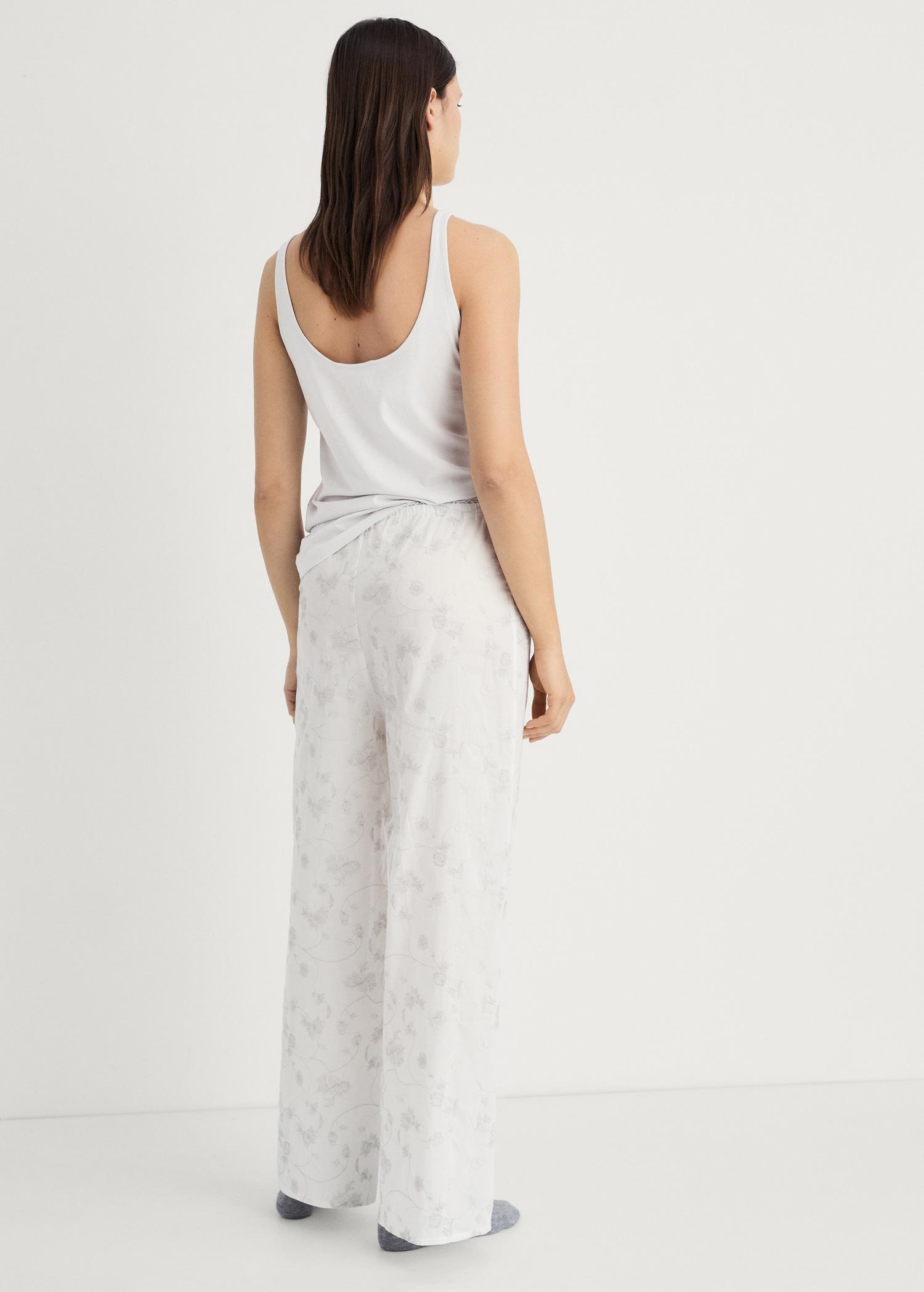 Embroidered pajama pants - Women | MANGO USA Product Image