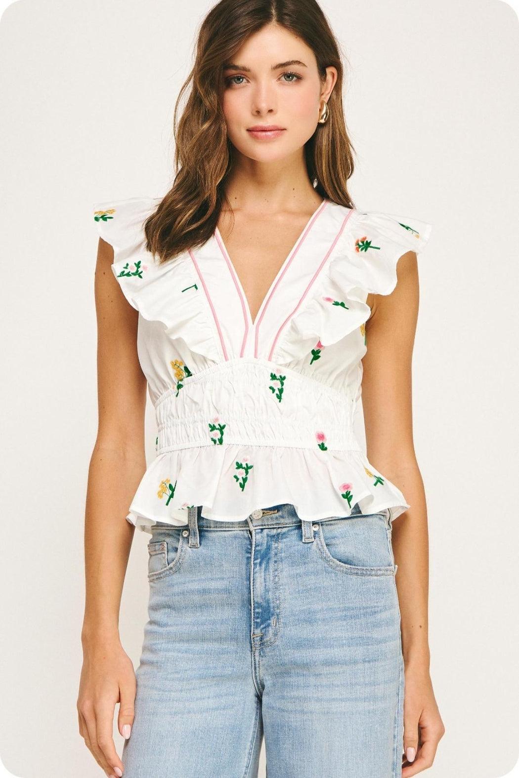 Floral Embroidered Top Product Image