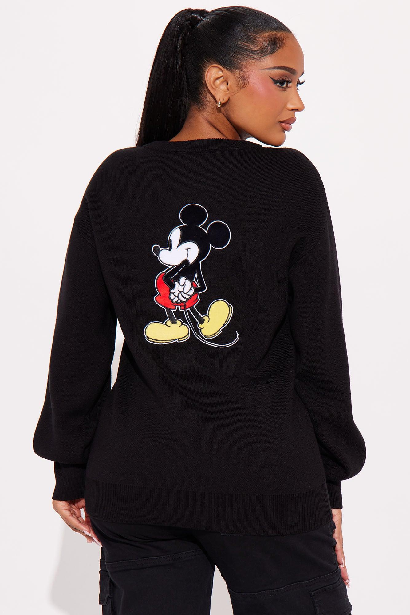 Mickey Mouse Front And Back Sweater - Black/combo Female Product Image