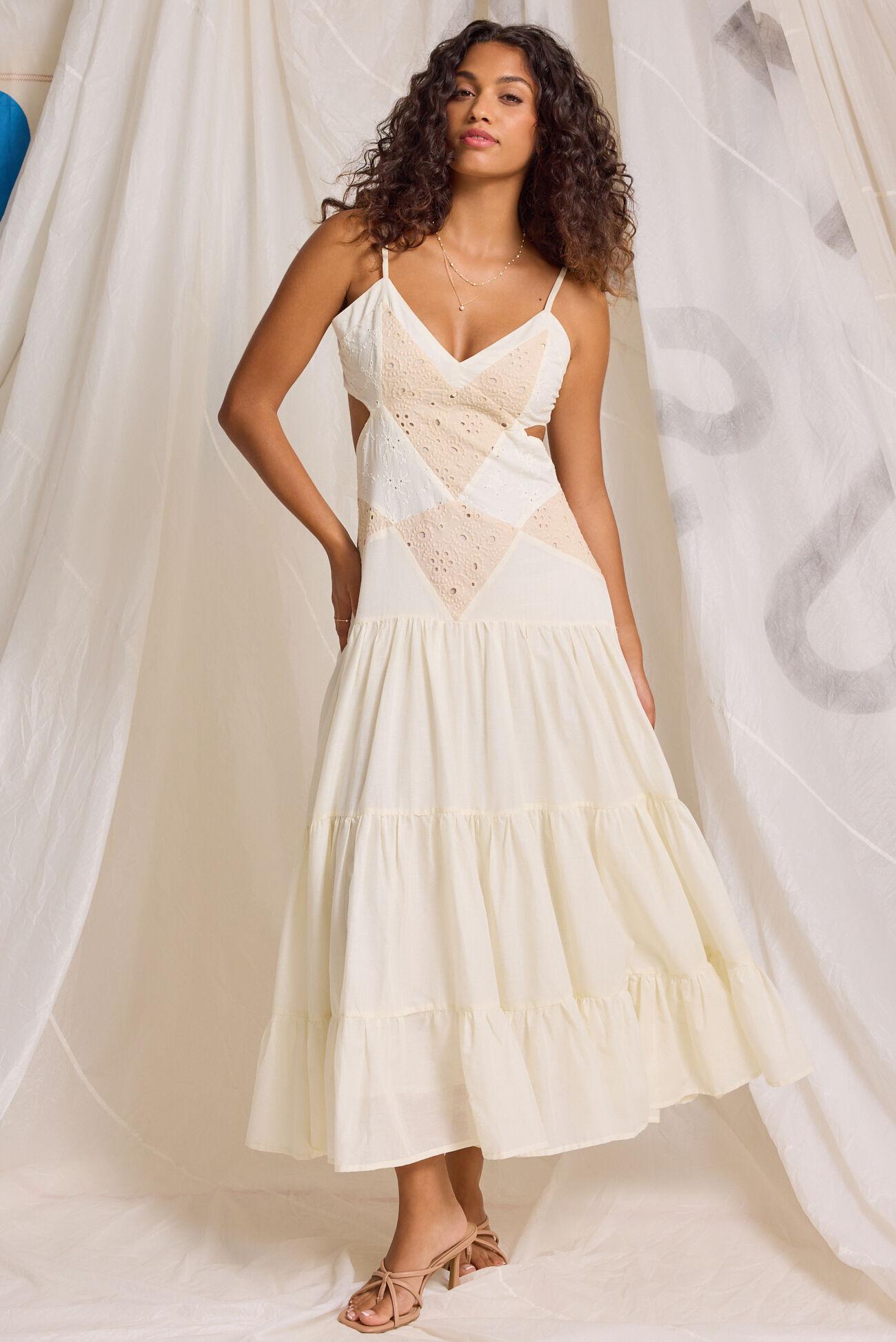 Halston Crochet Maxi Dress Product Image