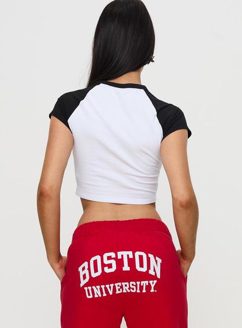 Boston Homerun Graphic Top White / Black Product Image