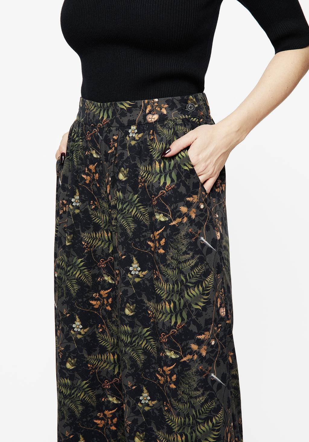 Wither Fern Print Wide Leg Trousers Product Image