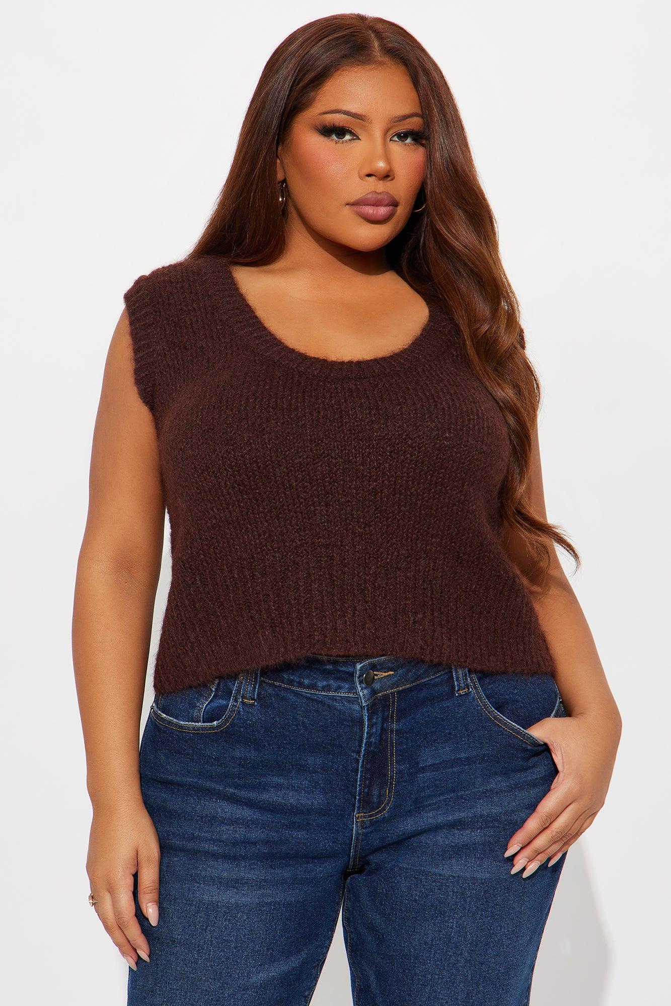 Well Behaved Fuzzy Sweater - Chestnut Female Product Image