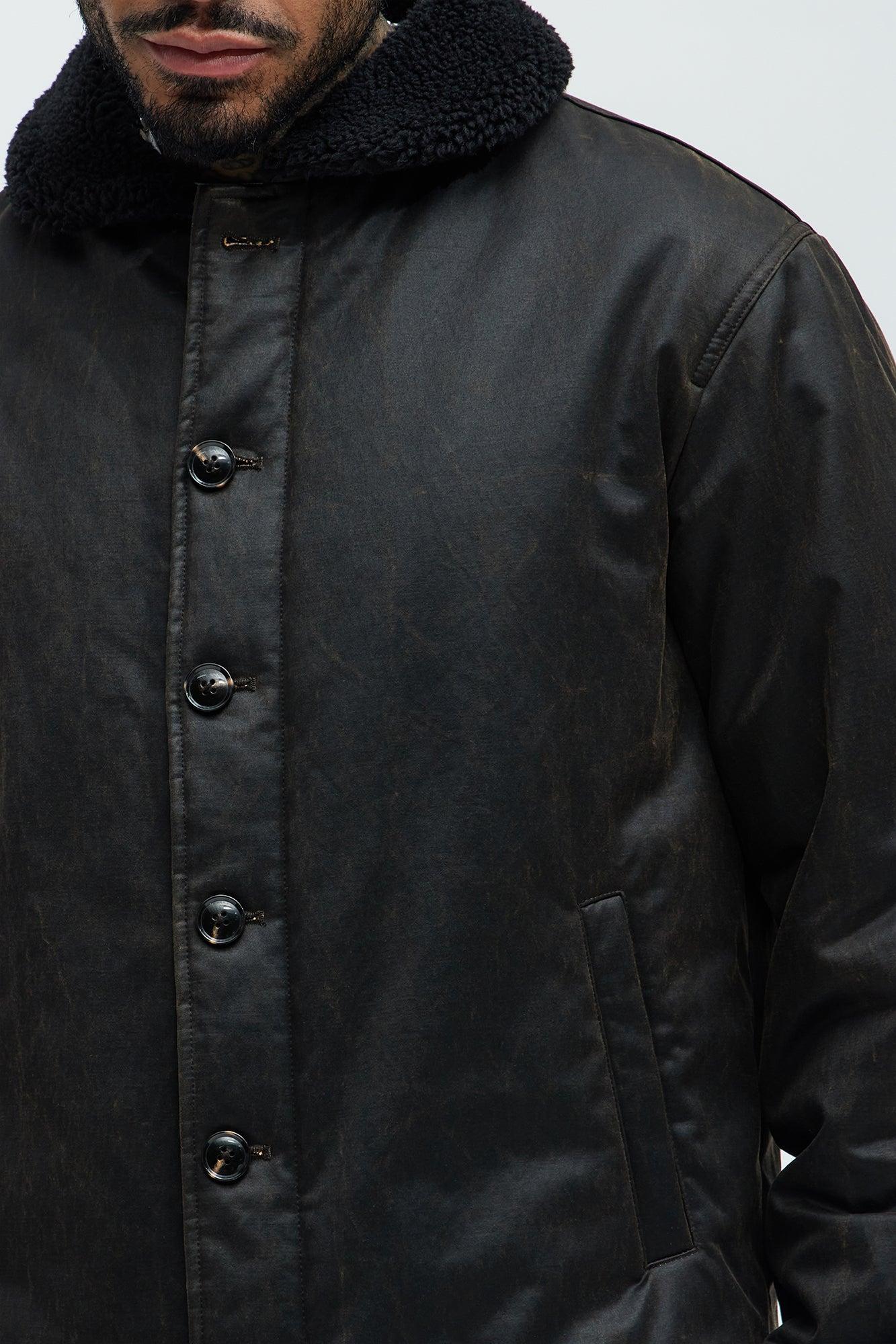 Denali Waxed Sherpa Jacket - Brown Male Product Image