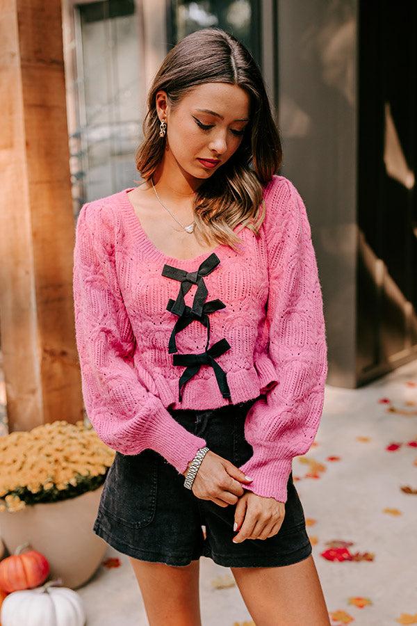 Flirty Feeling Knit Sweater Top in Blush Product Image