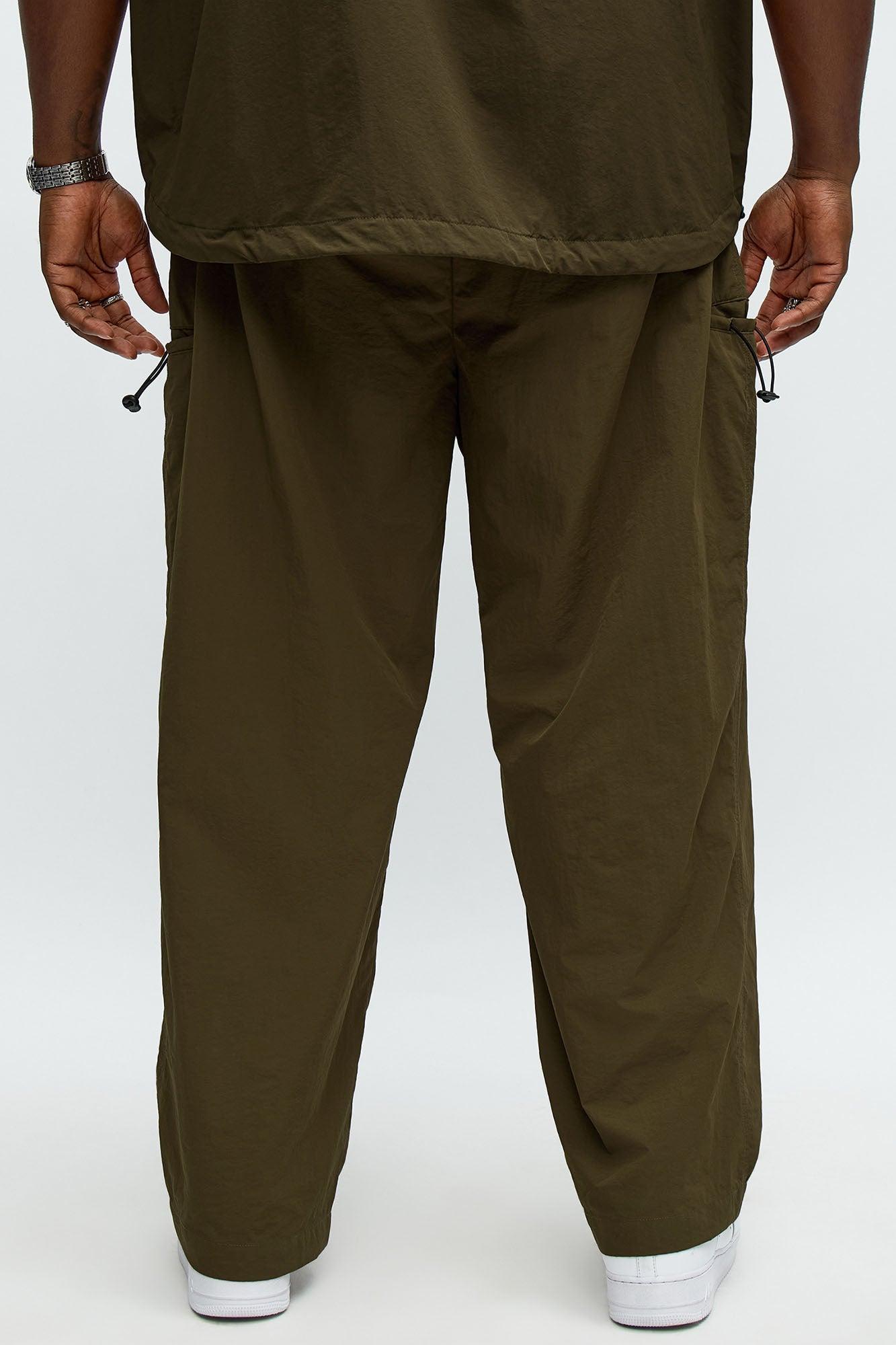Straight Philip Nylon Pant - Olive Male Product Image