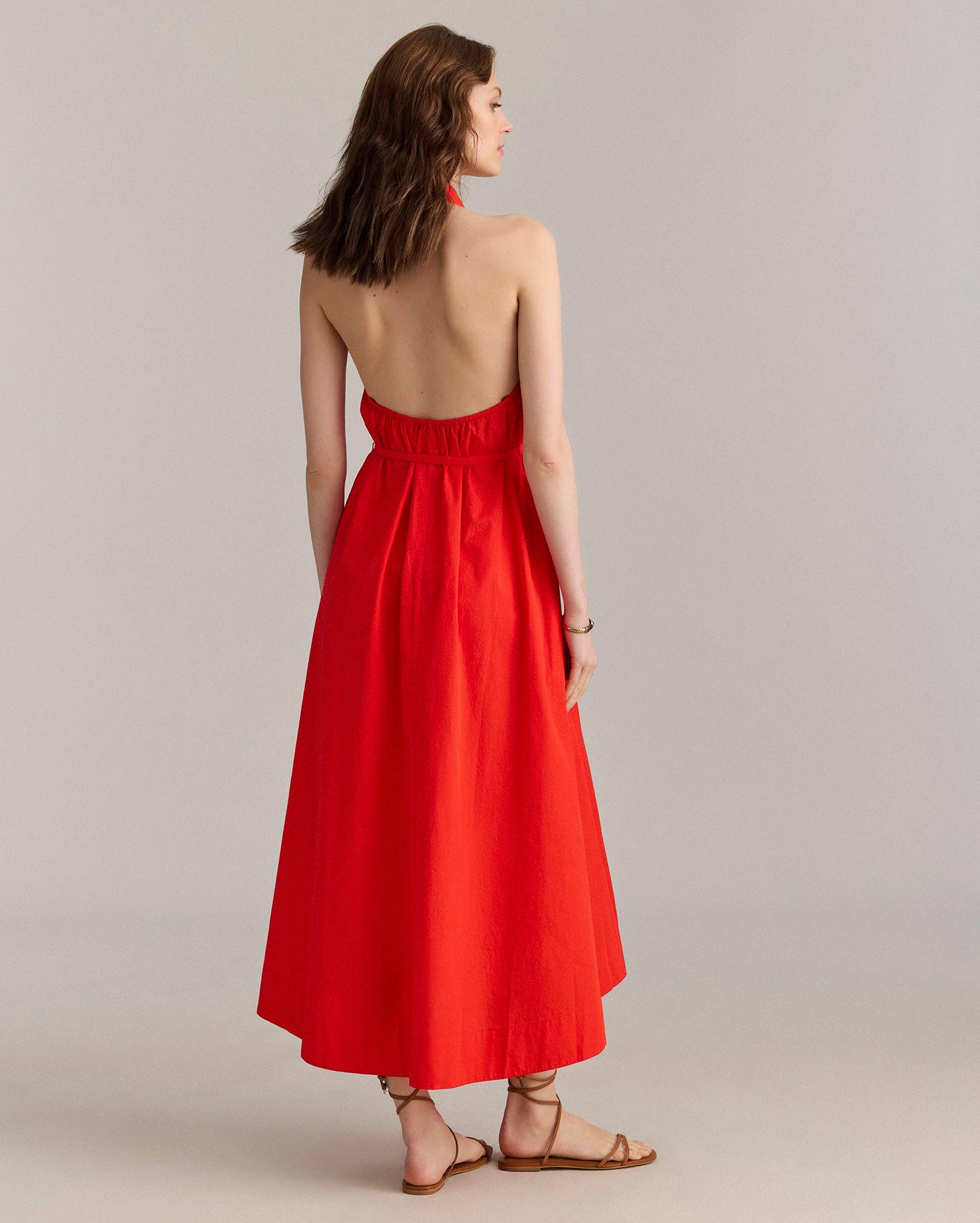 Poplin Halterneck Shirt Dress -  Product Image