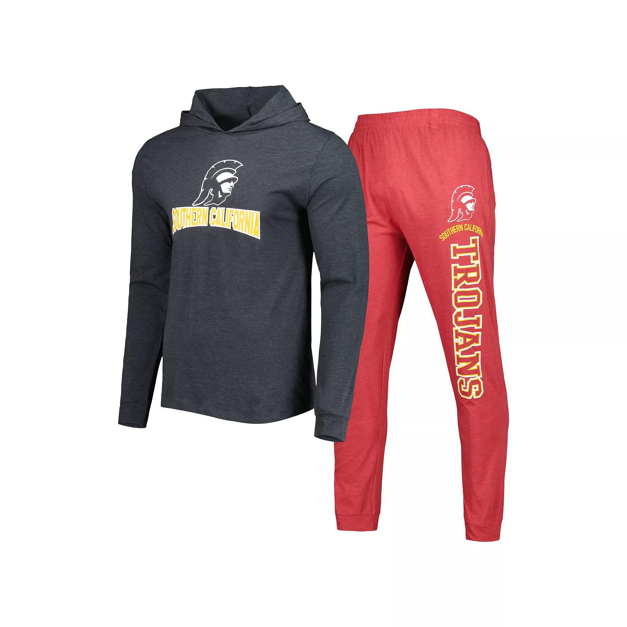Men's Concepts Sport Cardinal/Charcoal USC Trojans Meter Pullover Hoodie & Pant Sleep Set,  Product Image