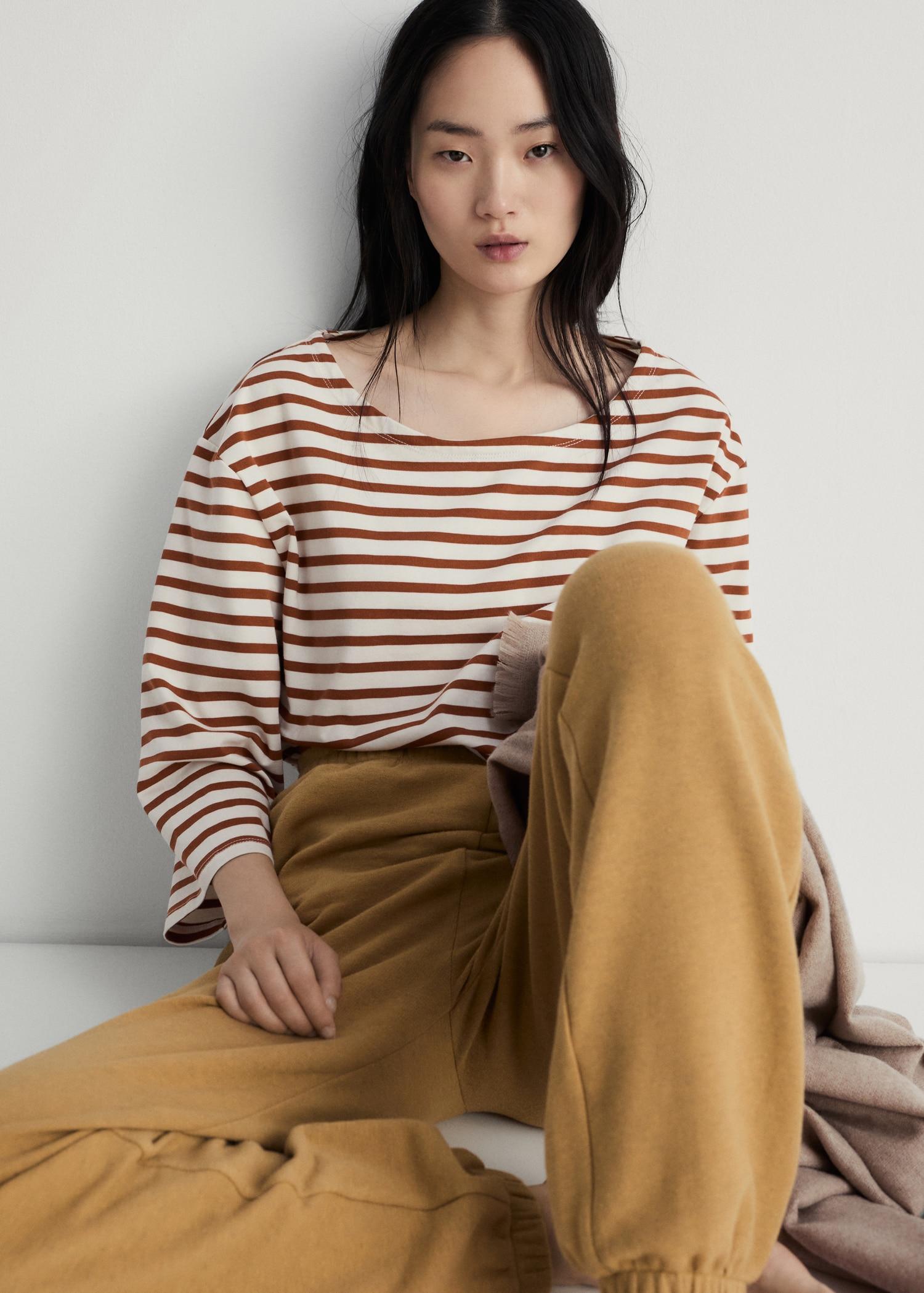 Heather fleece cotton pants - Women | MANGO USA Product Image